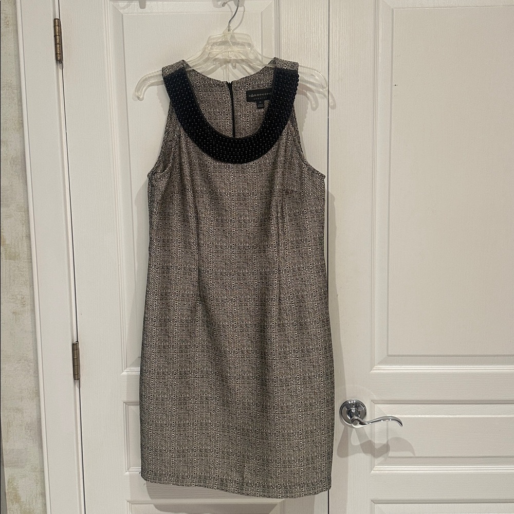 connected apparel Black and Gray Tweed Sheath Dress